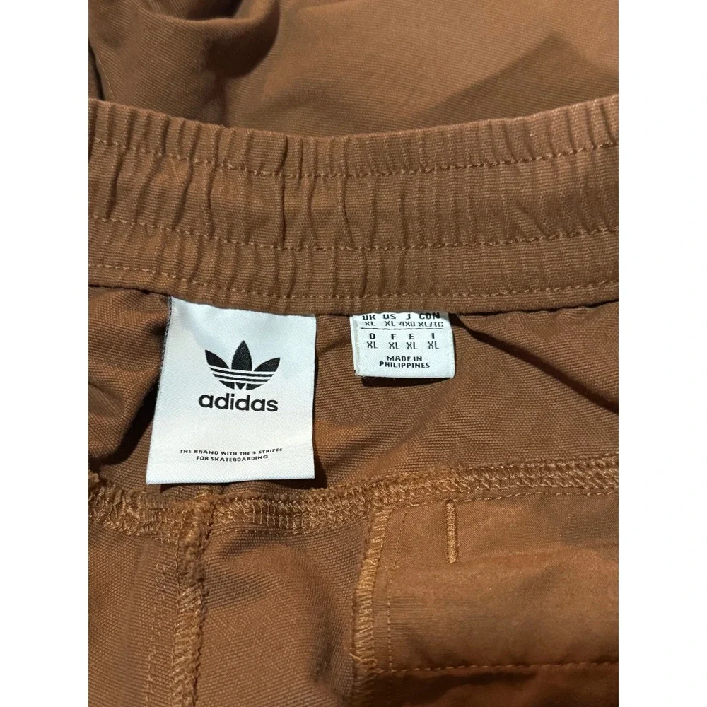 Adidas Skateboarding Chino Pants Mens XL Brown Elastic Relaxed Straight Leg - Picture 8 of 8